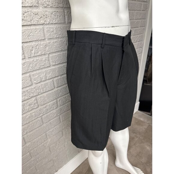 Geoffrey Beene Men Black Pleated Dressy Short Pants Size 34 - Picture 5 of 9